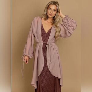 New With Tags! Joyfolie Cream Sheer Duster Cardigan Size Xs